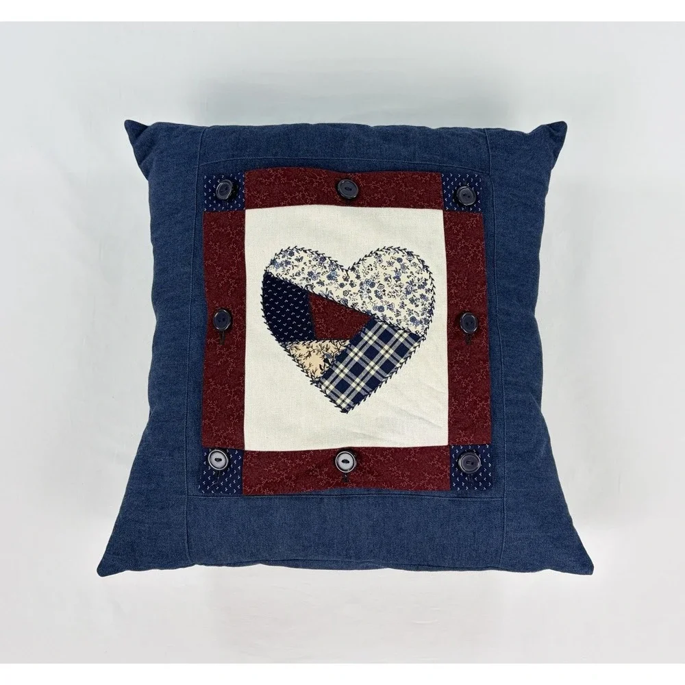Handmade Interchangeable Button On Quilted Seasonal Holiday Pillow Cover Set 6pc